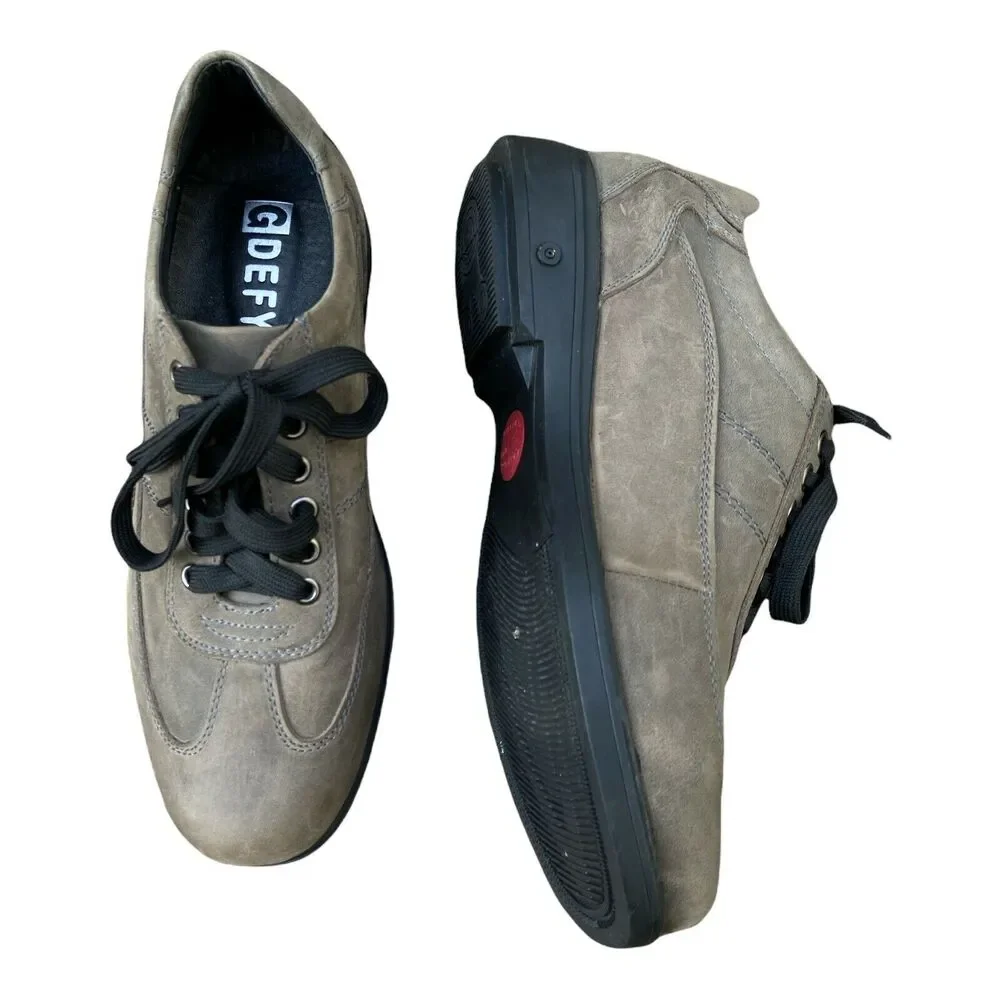 GDEFY Versoshock Trampoline Technology Olive Green Men's Leather Sneakers 8‎